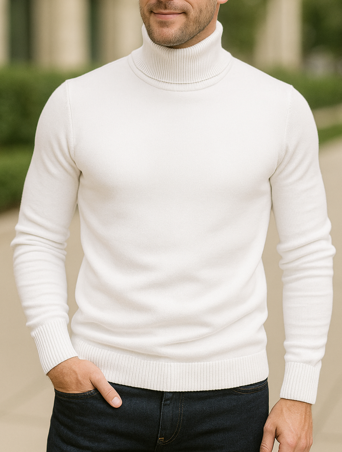 Heren Coltrui, Slim Pasvorm Effen Kleuren Trui, Warme Winter Hoge Hals Lange Mouwen Top | VIQA VIQA© NEDERLAND