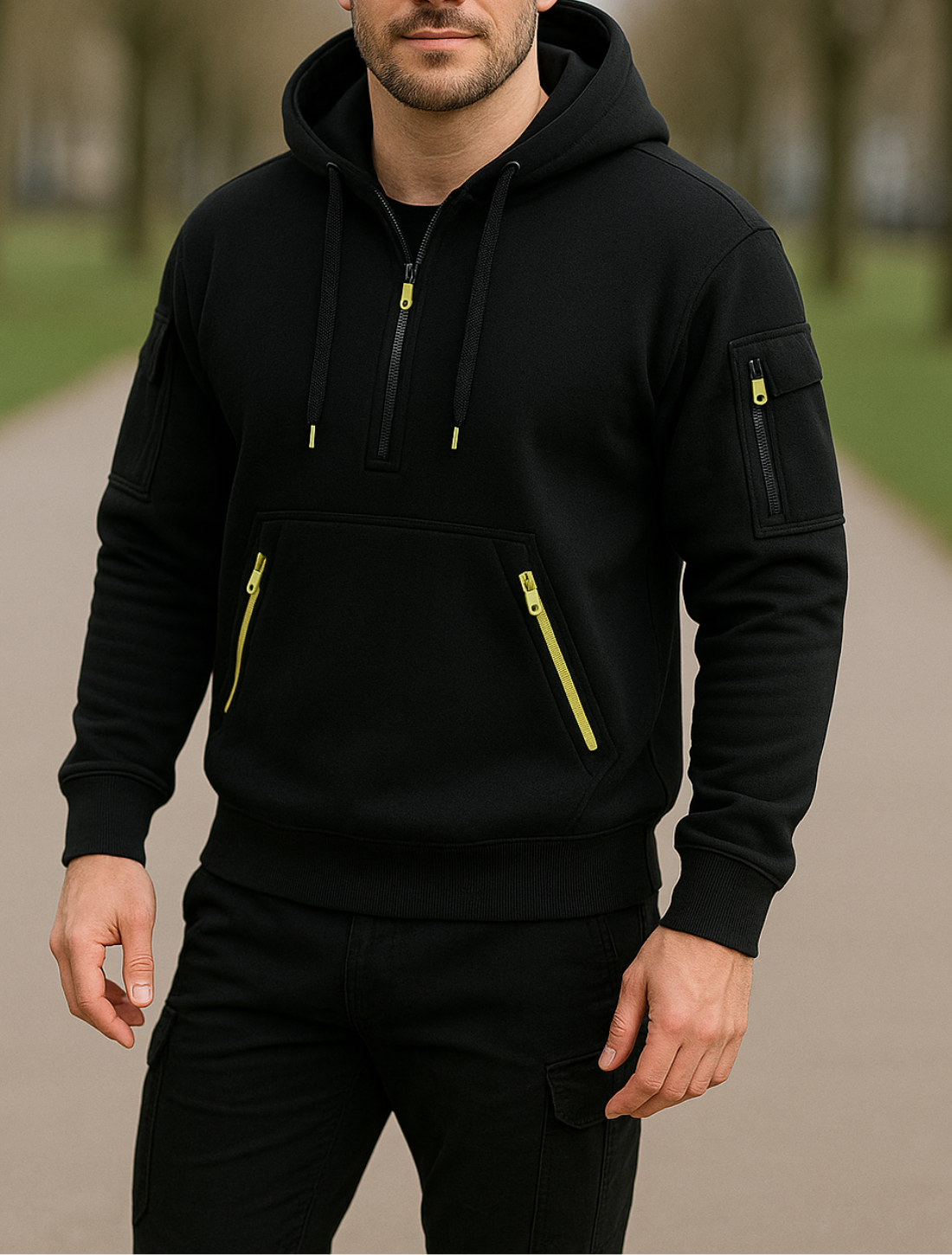 Heren Streetwear Hoodie, Staande Kraag Rits Pullover Lange Mouwen Sweatshirt Herfst Winter | VIQA VIQA© NEDERLAND