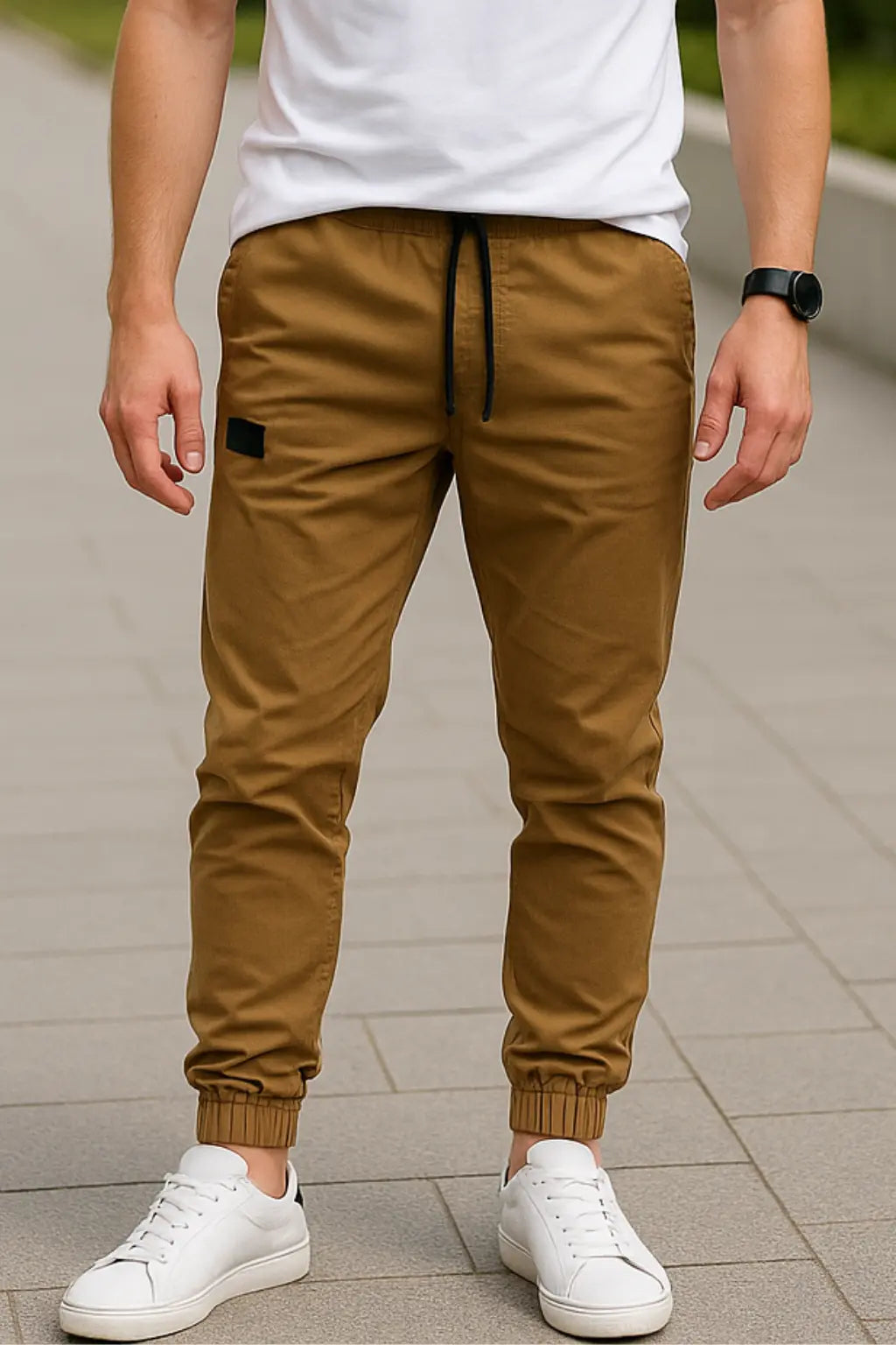 Cargobroek Voor Heren, Losse Rechte Joggingbroek Voor De Zomer, Effen Sportbroek | VIQA VIQA© NEDERLANDBruin / 2XL