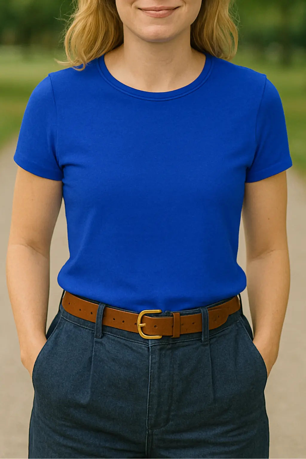 Dames zomer T-shirt Met Print, Casual Blouse Met Ronde Hals En 3/4 Mouwen, Comfortabele Top In Meerdere Kleuren | VIQA VIQA© NEDERLANDBlauw-2XL