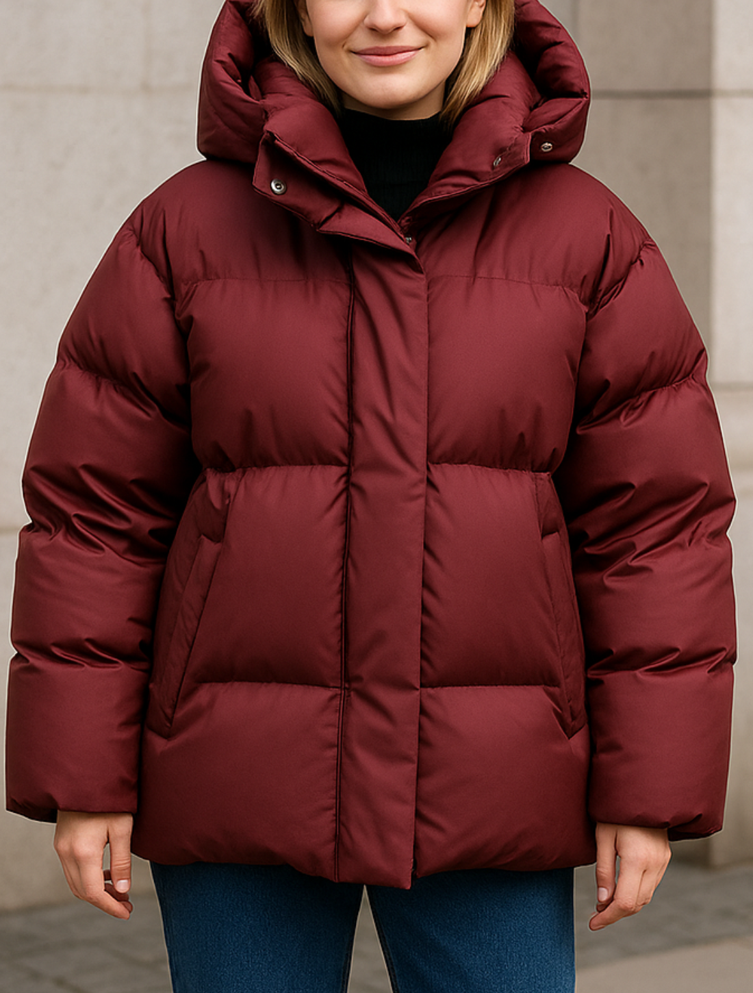 Dames Winter Pufferjas, Dikke Warme Jas Met Kraag En Afneembare Capuchon, Casual Bovenkleding Met Lange Mouwen | VIQA VIQA© NEDERLAND