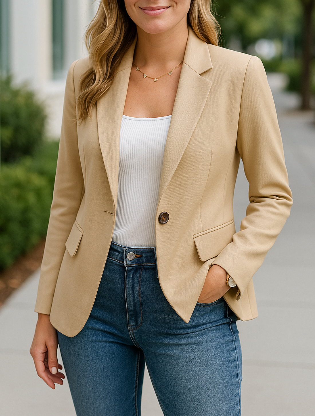 Blazerjas Voor Dames, Zakelijke Jas Met Lange Mouwen En Revers, Casual Elegante Effen Bovenkleding | VIQA VIQA© NEDERLAND