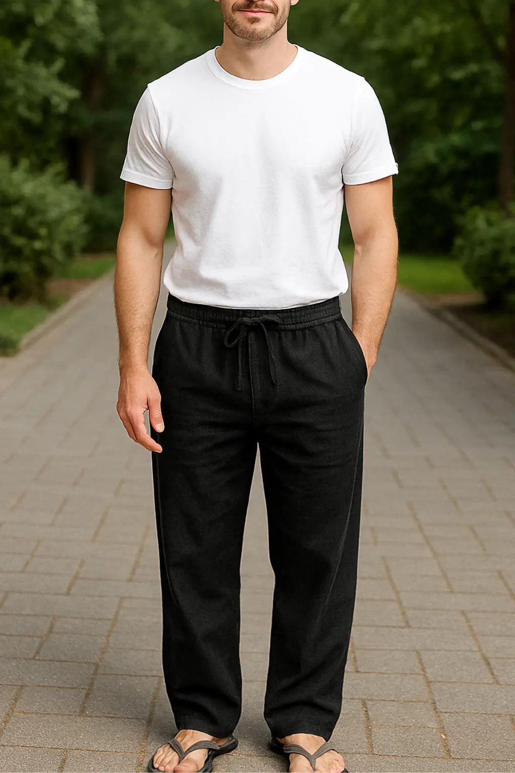 Heren Linnen Wijde Broek, Casual Broek, Lichtgewicht Zomer Sweatbroek | VIQA VIQA© NEDERLAND