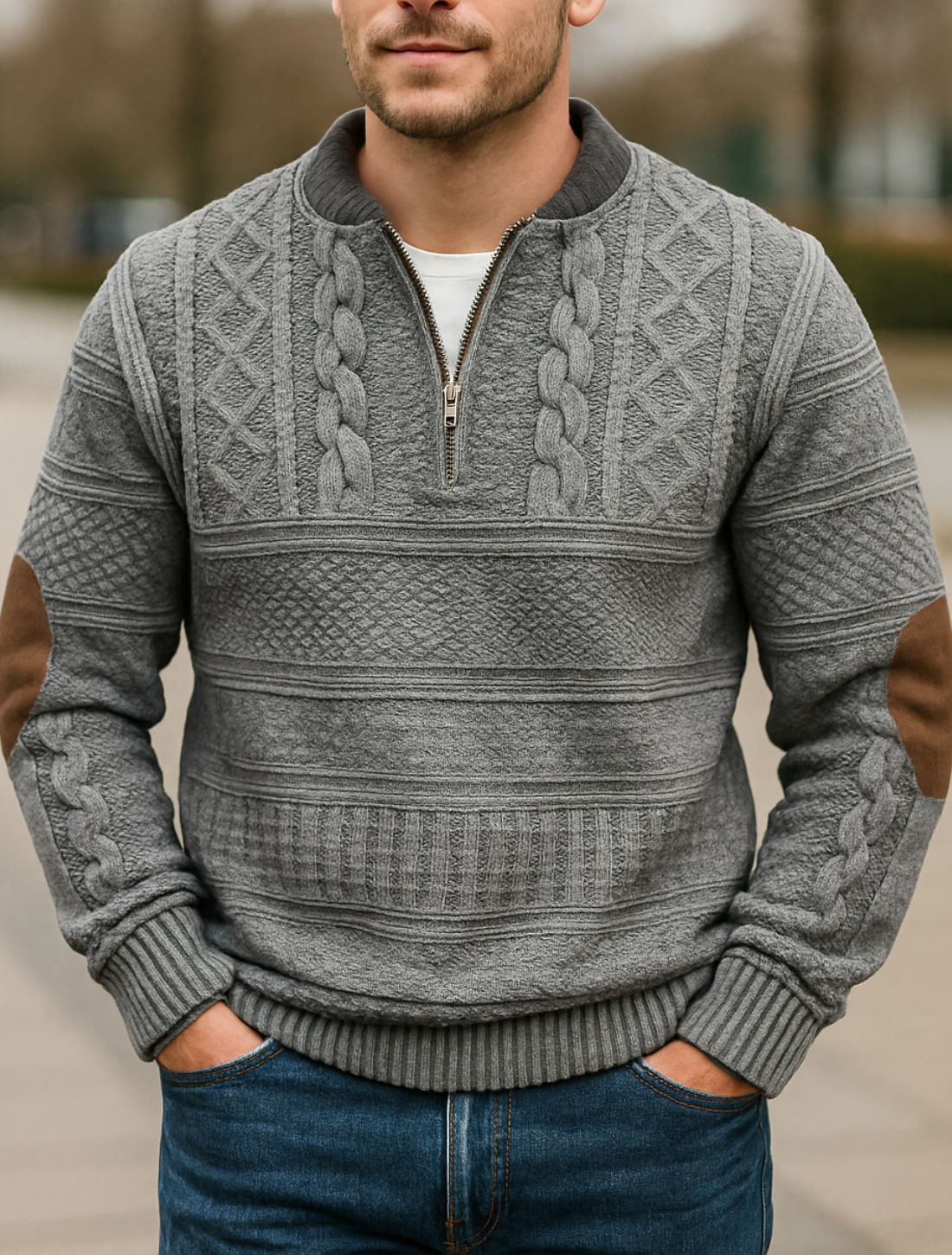 Outdoor Hoodie Voor Heren, Sweatshirt Met Ritssluiting En Jacquardprint, Casual Pullover Met Lange Mouwen | VIQA VIQA© NEDERLAND