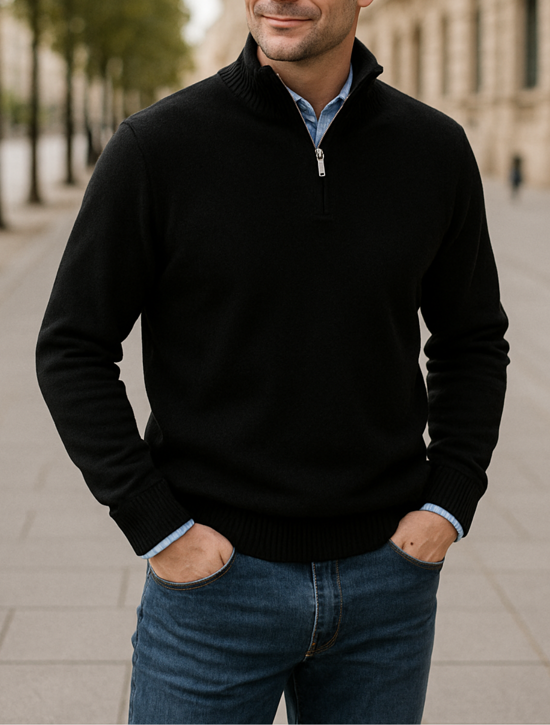Gebreide Trui Met Rits Voor Heren, Warme Winter En Herfst Casual Kleding Voor Thuis | VIQA VIQA© NEDERLAND