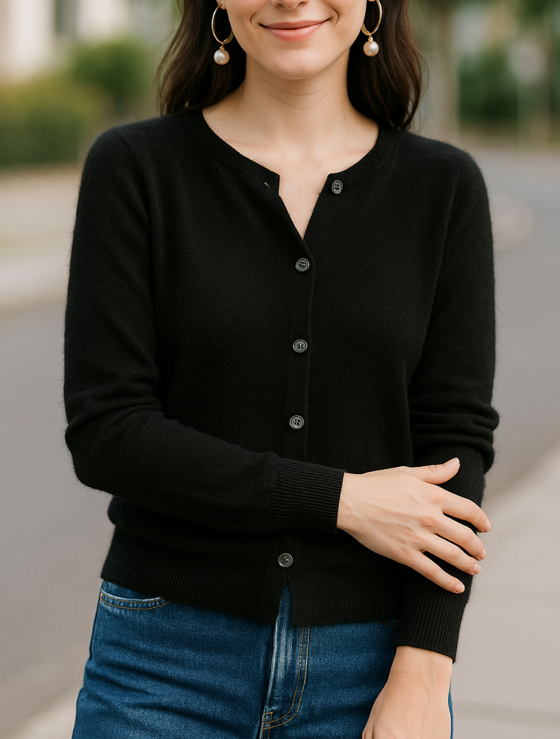 Dames Merinowollen Kardigan, Chique Zachte Gebreide Trui Met Ronde Hals Voor Herfst En Winter | VIQA VIQA© NEDERLAND