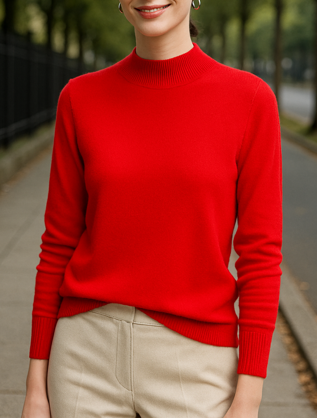 Naadloze Wollen Trui Voor Dames, Halve Col Lange Mouwen Gebreide Pullover Top | VIQA VIQA© NEDERLAND