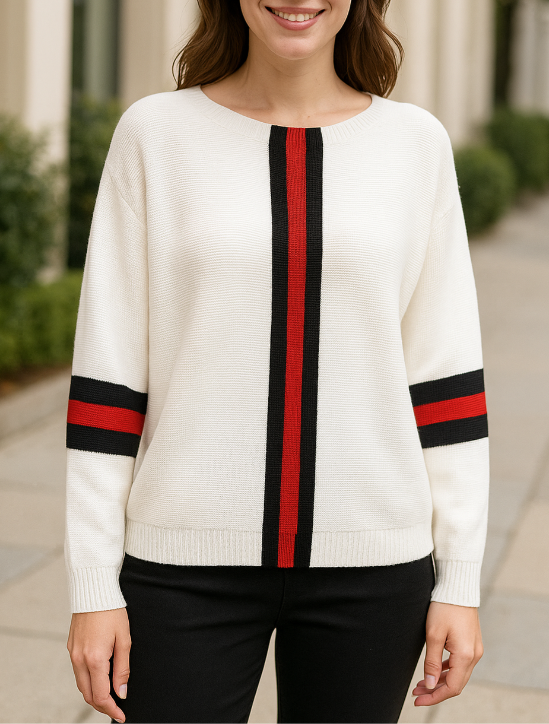 Verticale Streep Trui Voor Dames, Losvallende Korte Mouw Casual Top | VIQA VIQA© NEDERLAND