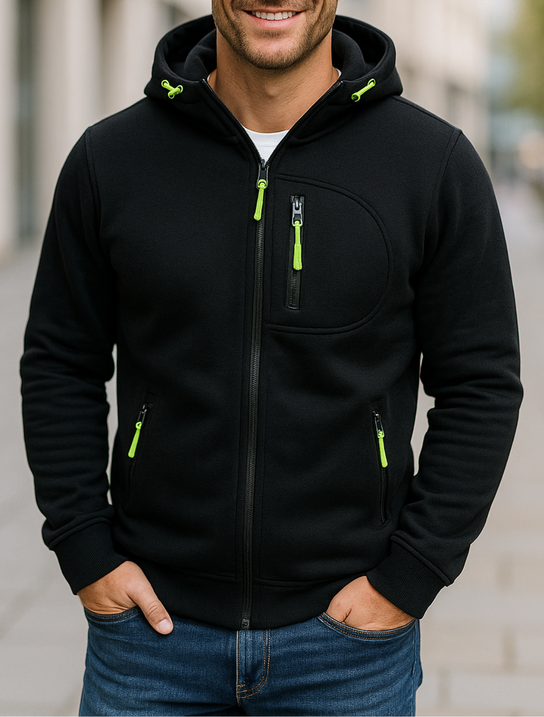 Heren rits Hoodie, Casual Sweatshirt Met Lange Mouwen, Winterjas | VIQA VIQA© NEDERLAND