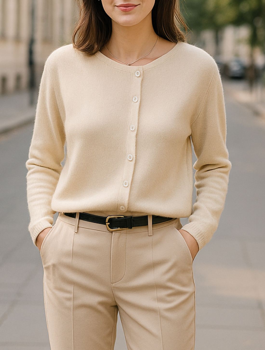 Dames Kasjmier Gebreide Vest, Effen O-Hals Enkel-Breasted Trui Top, Winter Herfst Breiwerk | VIQA VIQA© NEDERLAND