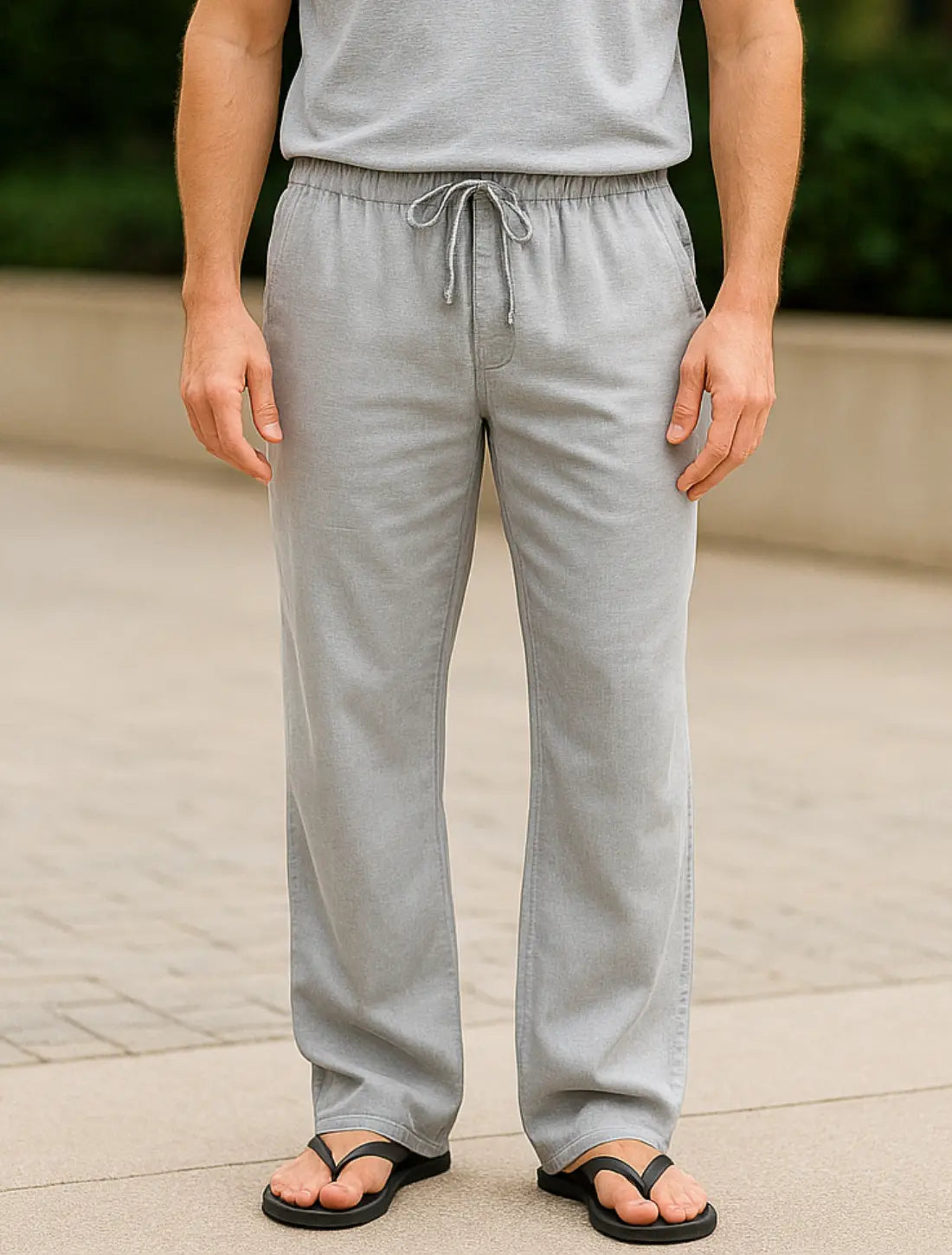 Lichtgewicht Herenbroek, Elastische Taillebroek, Casual Lange Zomerbroek | VIQA VIQA© NEDERLANDGrijs-2XL