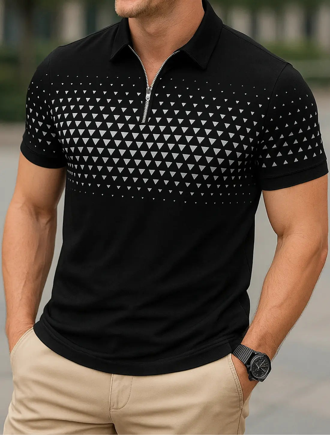 Heren Polo Met Rits VIQA© NEDERLAND