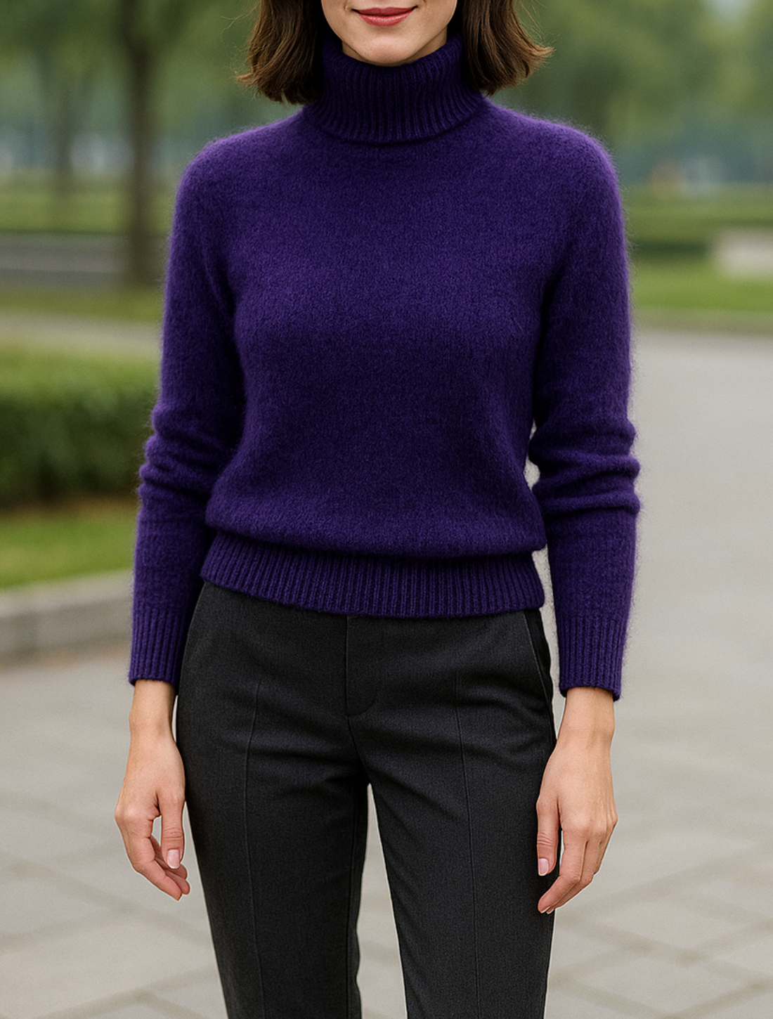 Dames Mink Kasjmier Trui, Dikke Warme Gebreide Trui, Hoge Revers Herfst En Winter Top | VIQA VIQA© NEDERLAND