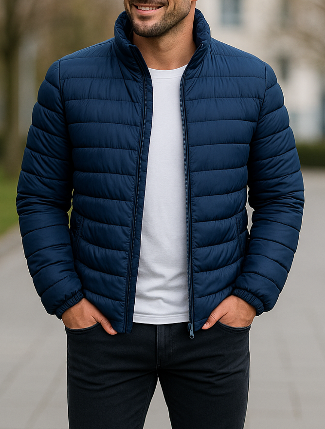 Heren Winter Gewatteerde Donsjas, Dikke Warme Staande Kraag Casual Windjack | VIQA VIQA© NEDERLAND