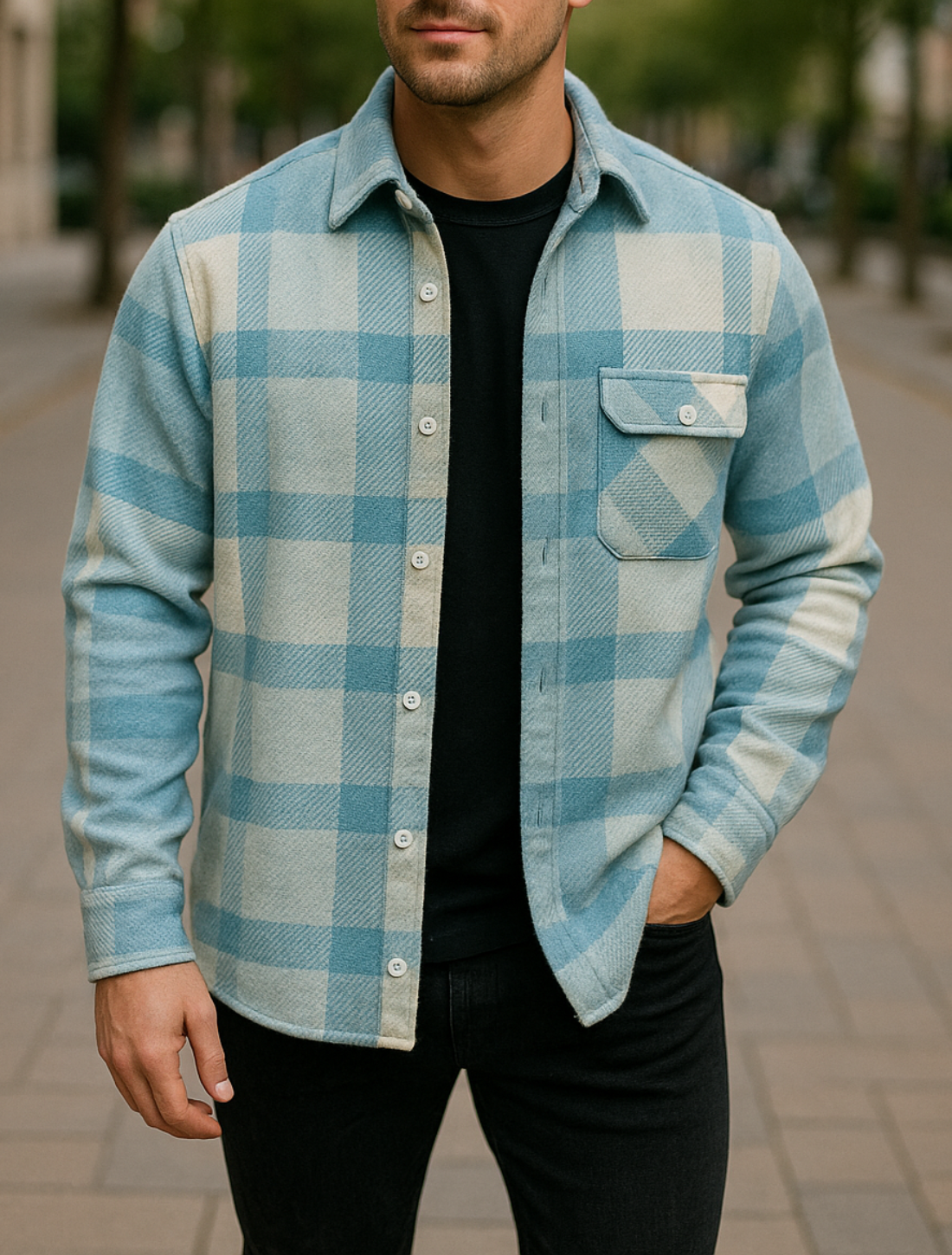 Heren Geruit Overhemd, Lange Mouwen Knoopsluiting Revers Top, Casual Lente Herfst Wit Geruit Blouse | VIQA VIQA© NEDERLAND