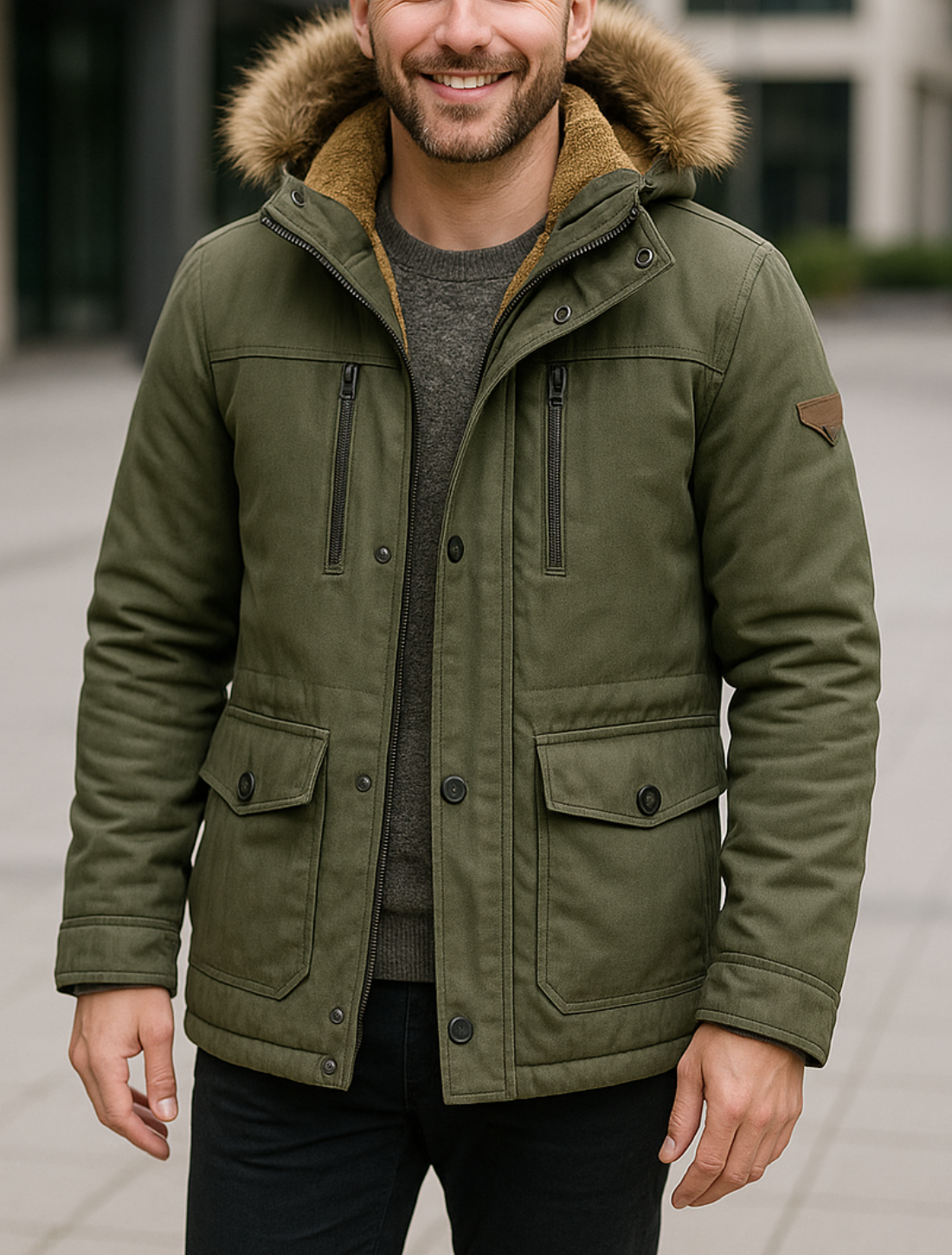 Outdoor Parka Jas Voor Heren, Dikke Fluwelen Winterjas Met Meerdere Zakken, Warme Casual Bovenkleding | VIQA VIQA© NEDERLAND
