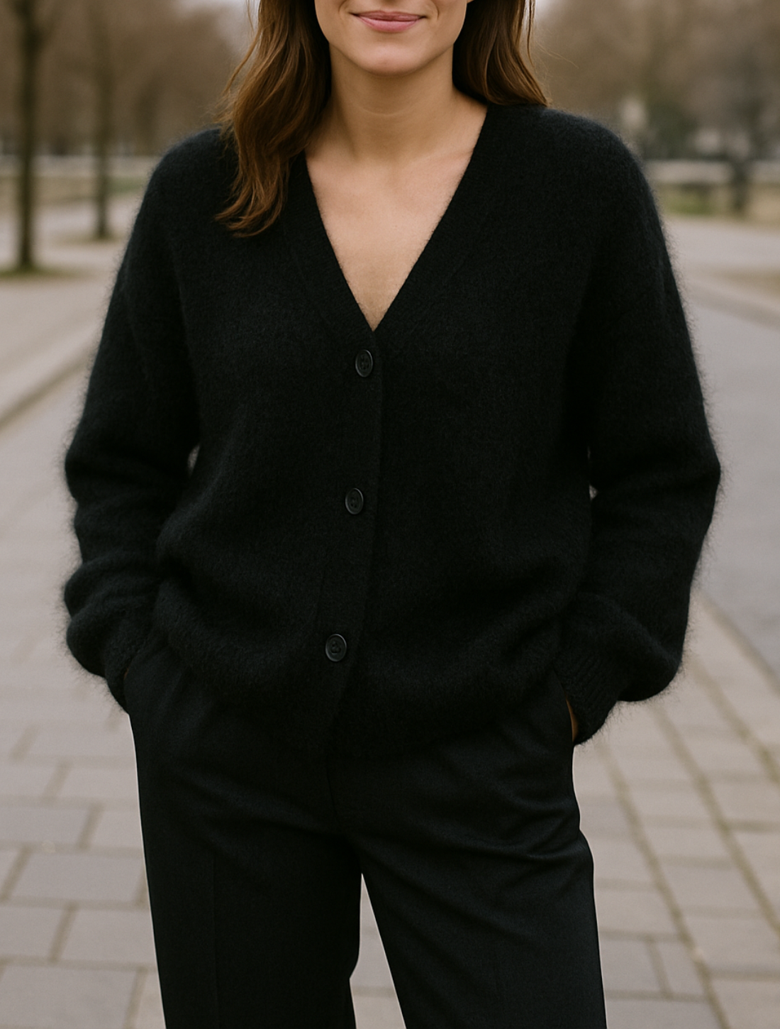 Damesvest Met V-Hals, Gebreide Trui Jas Met Lange Mouwen En Knopen, Casual Effen Jas | VIQA VIQA© NEDERLAND