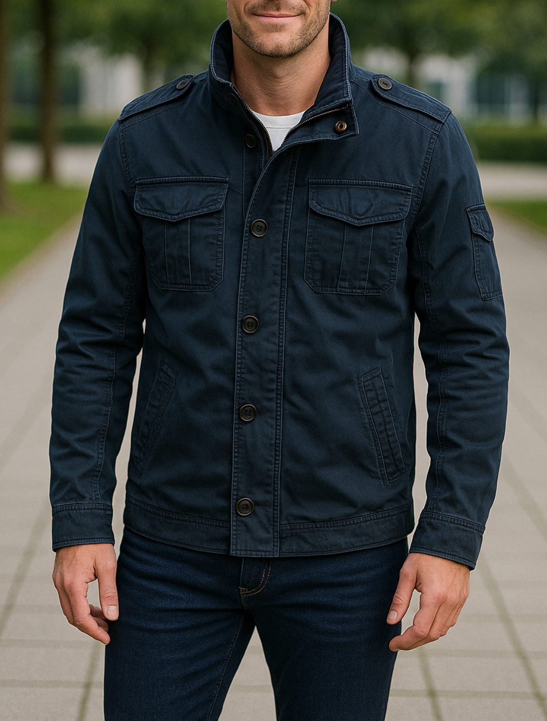 Heren Denim Cargo Jas, Outdoor Multizakken Camo Veldjas Voor Casual Wandelen | VIQA VIQA© NEDERLAND