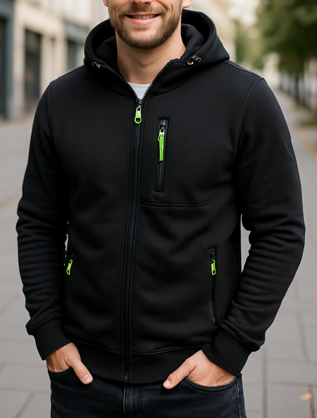 Herenjas Met Capuchon, Effen Gekleurde Casual Hoodie Met Lange Mouwen En Ritssluiting Gym Sport Hoodie Lente Herfst | VIQA VIQA© NEDERLAND