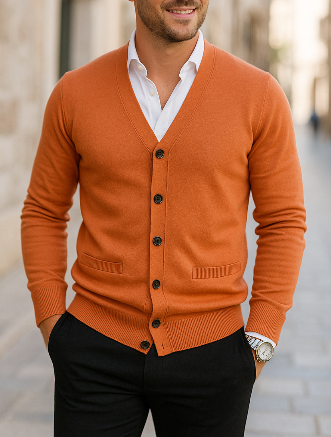 Herenvest Trui, Slim Pasvorm V-Hals Gebreid, Casual Herfst Langemouwen Effen Top | VIQA VIQA© NEDERLAND