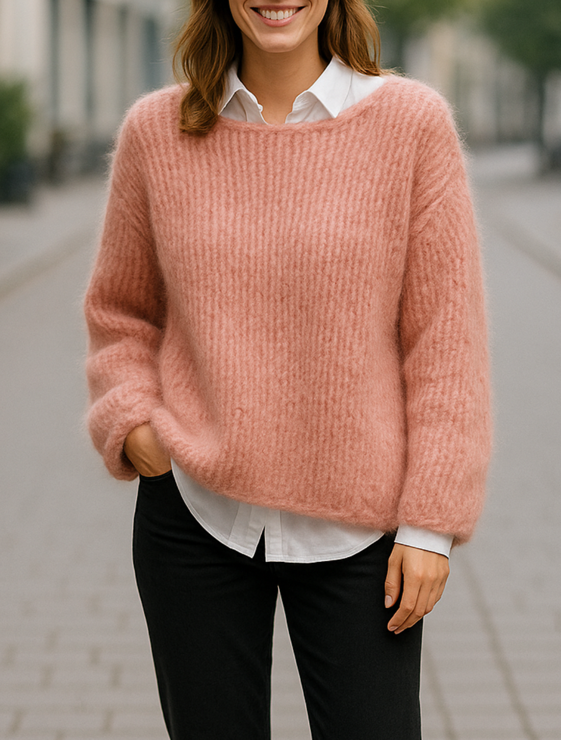 Gebreide Trui Voor Dames, Losvallend Model Met Lange Mouwen, Ronde Hals, Casual, Effen Kleur | VIQA VIQA© NEDERLAND