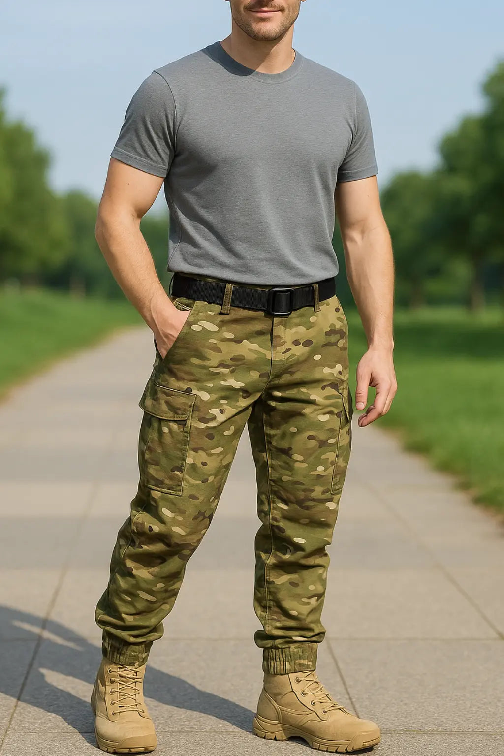 Heren Tactische Cargojoggingbroek, Outdoor Camouflagebroek, Lichtgewicht Jacht- en Wandelwerkkleding | VIQA VIQA© NEDERLANDGroen / 2XL