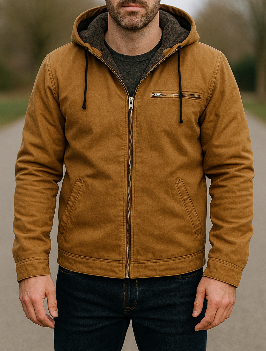 Heren Casual Fleece Jack, Met Capuchon En Ritszak Effen Kleur Winter Warme Jas Voor Buiten VIQA VIQA© NEDERLAND