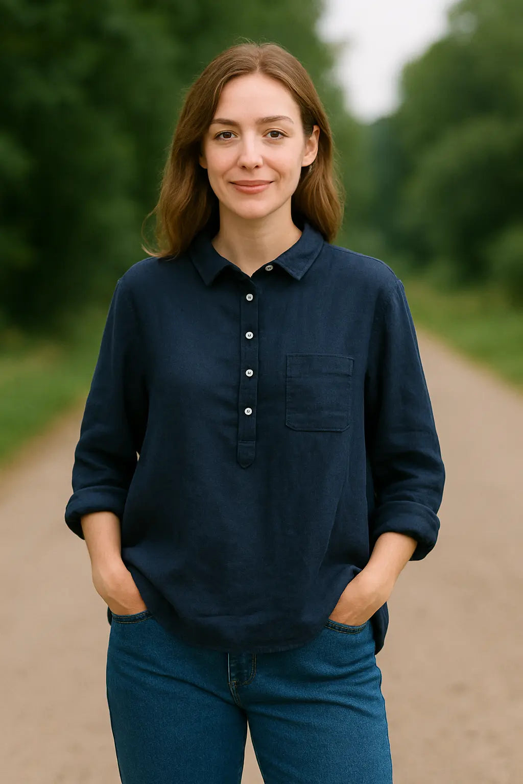 Dames Katoen-Linnen Shirt, Lange Mouwen Met Knopen, Effen Kleur Lente Casual Modieuze Top | VIQA VIQA© NEDERLAND