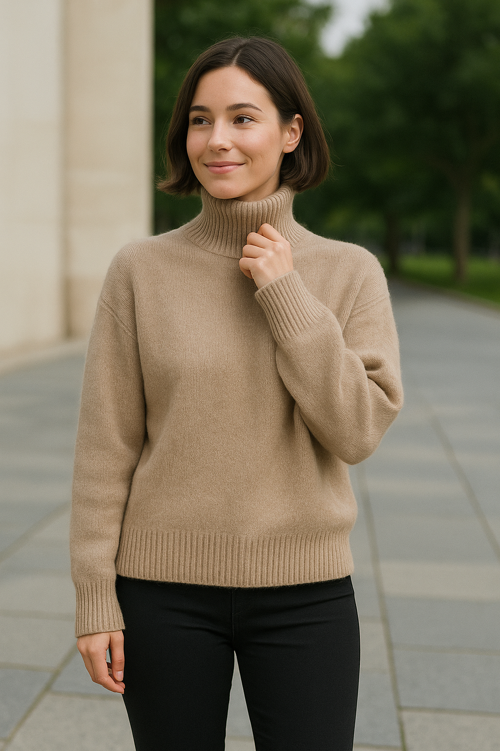 Women’s Turtleneck Pullover Sweater, Thick Knitted Jumper, Autumn Winter Office Knitwear Top | VIQA© NEDERLAND