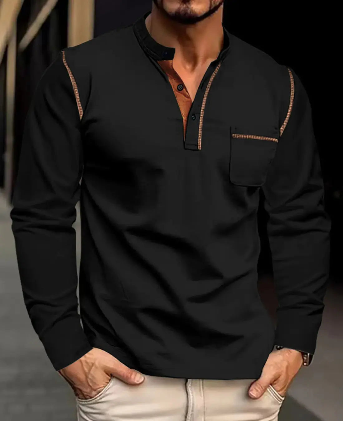 Heren Casual Ademend Linnen Poloshirt VIQA© NEDERLANDZwart-2XL