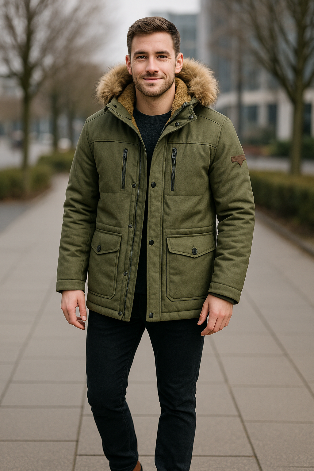 Heren Winterparka, Dikke Fluwelen Outdoorjas Met Meerdere Zakken, Warme Casual Parka | VIQA VIQA© NEDERLAND