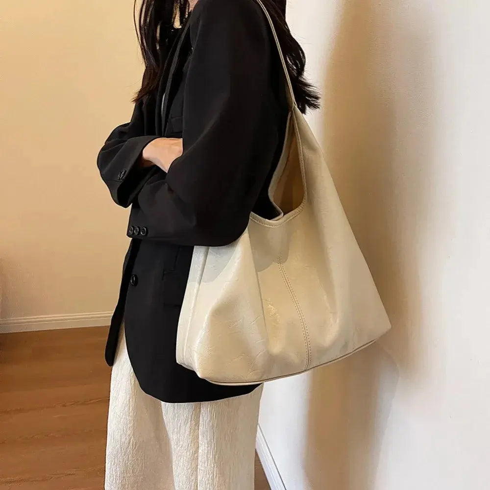 Leren Schoudertas Met Grote Capaciteit Voor Dames VIQA© NEDERLANDWit