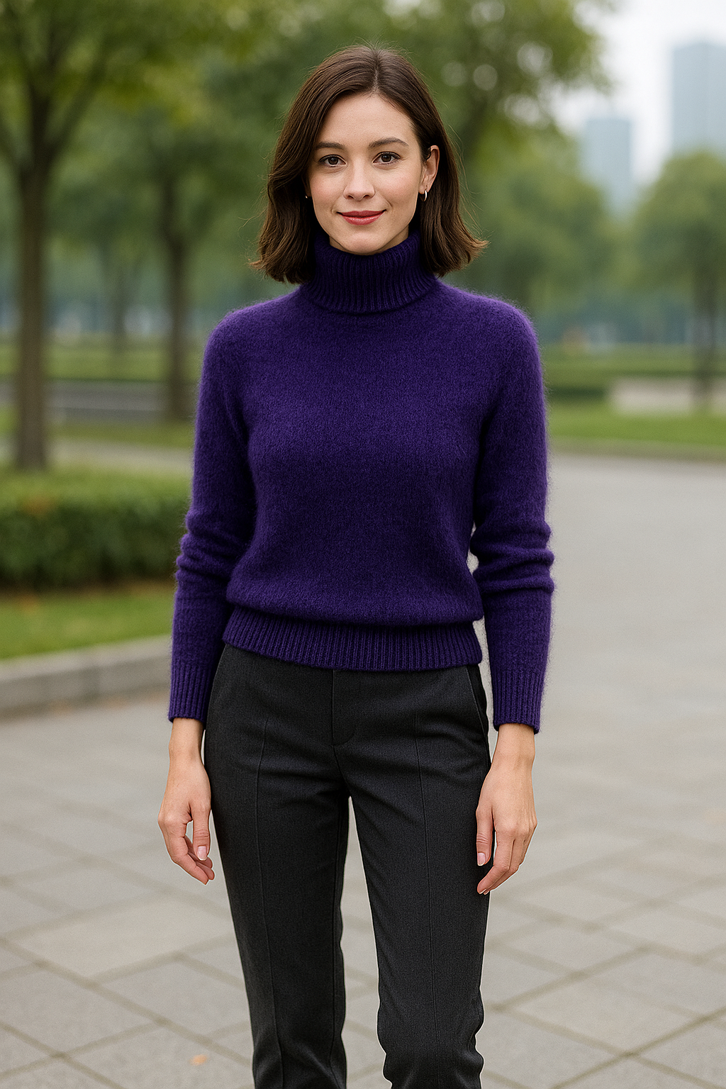 Dames Mink Kasjmier Trui, Dikke Warme Gebreide Trui, Hoge Revers Herfst En Winter Top | VIQA VIQA© NEDERLAND