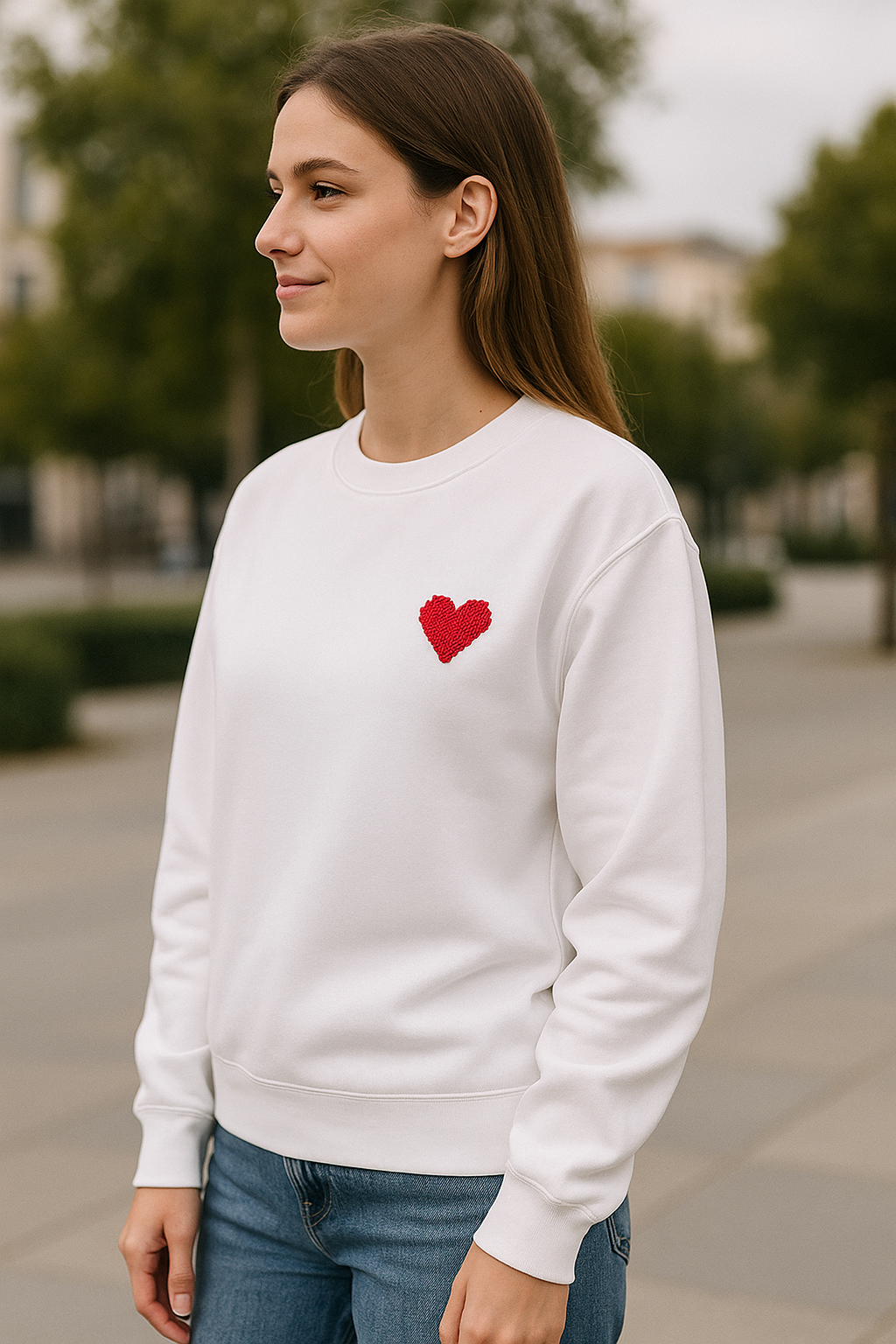Dames Geborduurde Love Hoodie, Casual Pullover Trui, Trendy Outfit Voor Koppels | VIQA VIQA© NEDERLAND