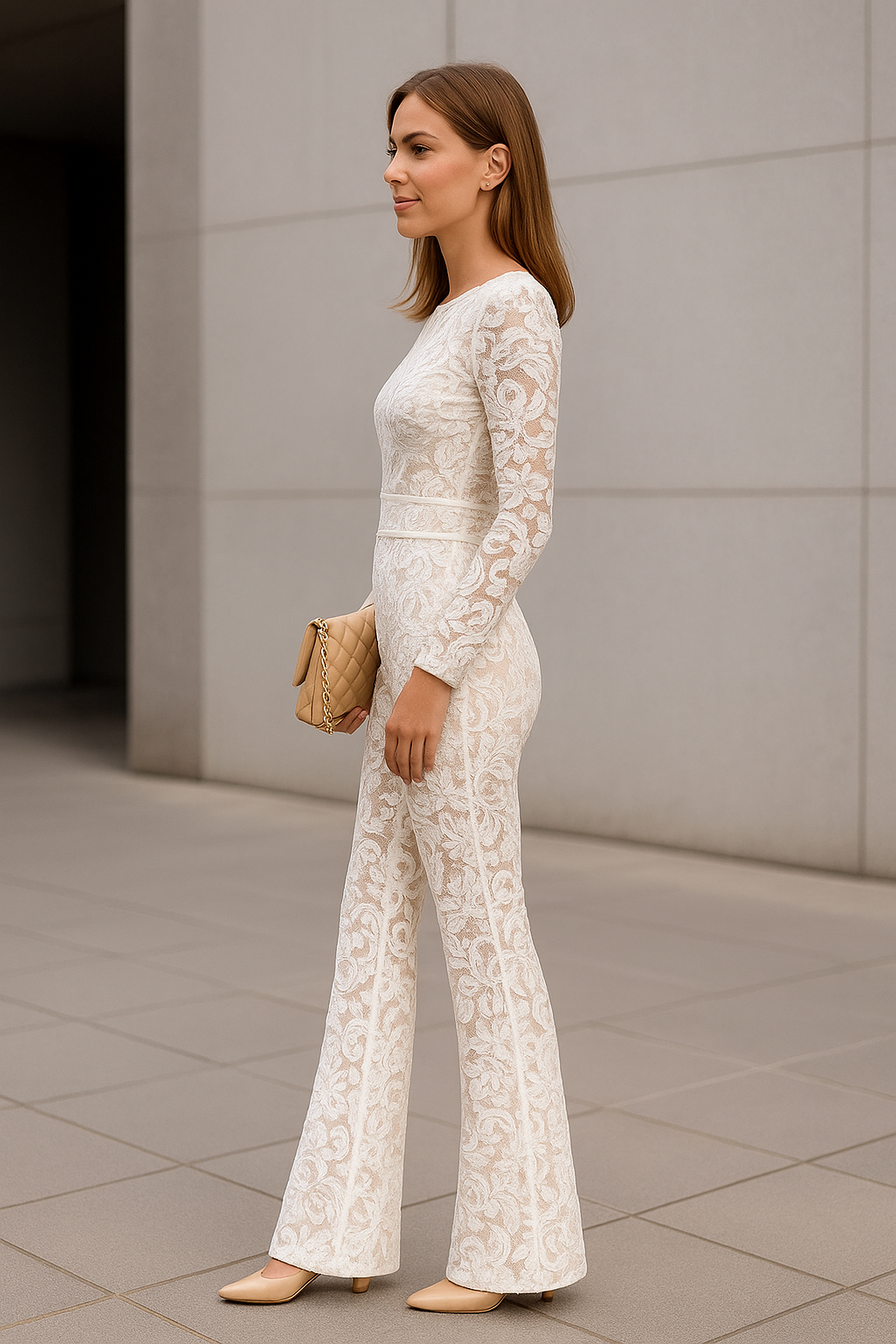 Sexy Kanten Bodycon Jumpsuit Voor Dames, Bloemenborduursel Lange Mouwen Rompertje, Winter Herfst Slim Pasvorm | VIQA VIQA© NEDERLAND