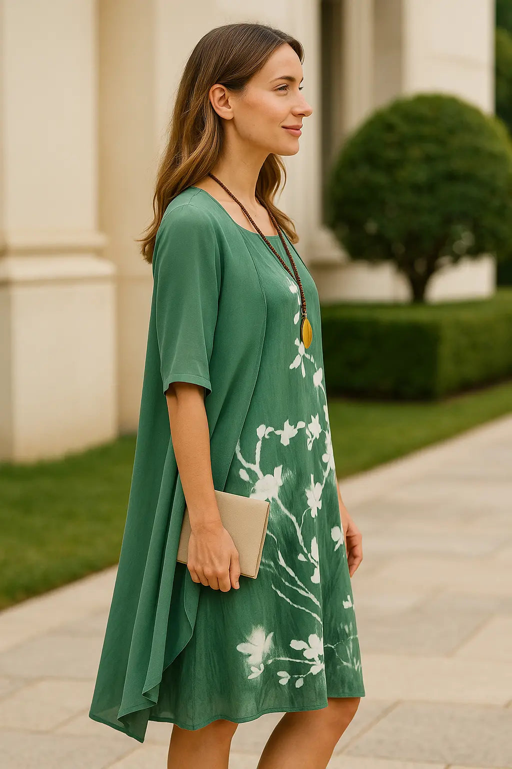 Dames Tweedelige Zomer Set, Losse Pasvorm Gedrukte Midi Jurk Met Lange Mouwen, Multikleur Outfit | VIQA VIQA© NEDERLAND