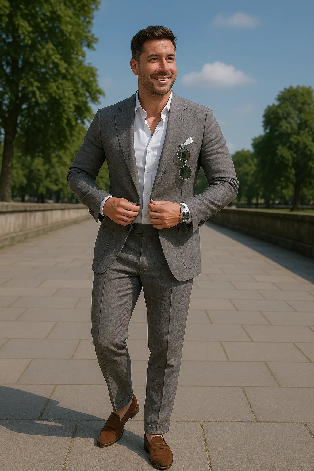 Linnen Herenset, Zomerdelige Tweedelige Blazer En broek, Casual Zakelijk Enkelknoops Kostuum | VIQA VIQA© NEDERLAND