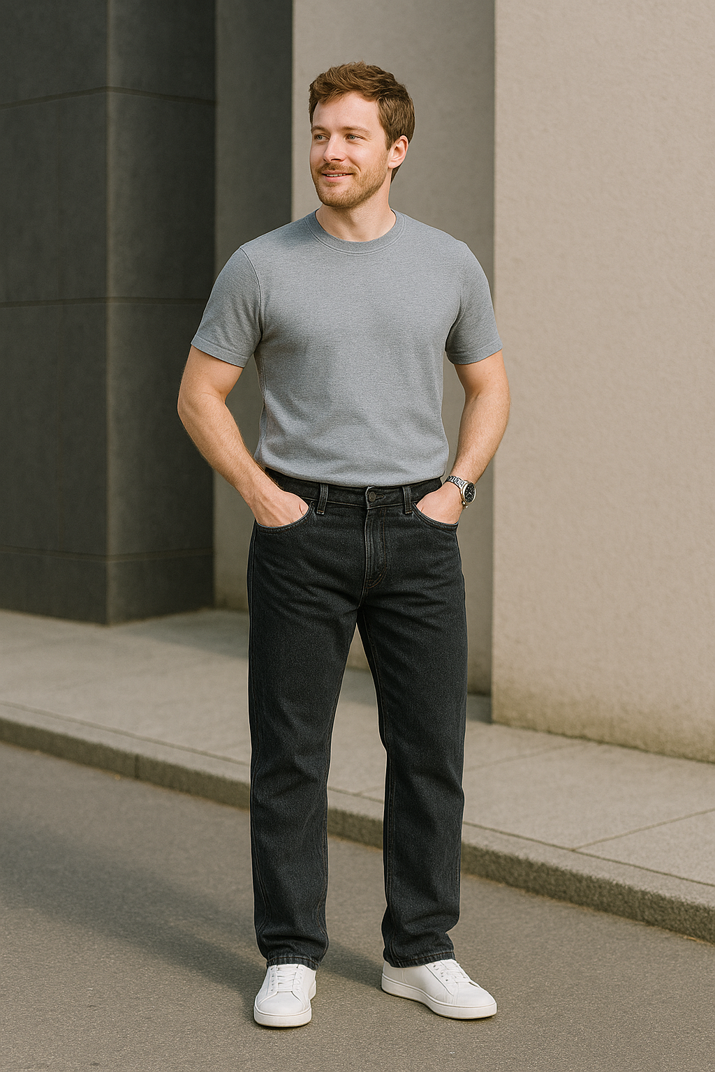 Heren Jeans Met Wijde Pijpen, Losse Rechte Pasvorm, Comfortabele Zakelijke Casualbroek | VIQA VIQA© NEDERLAND