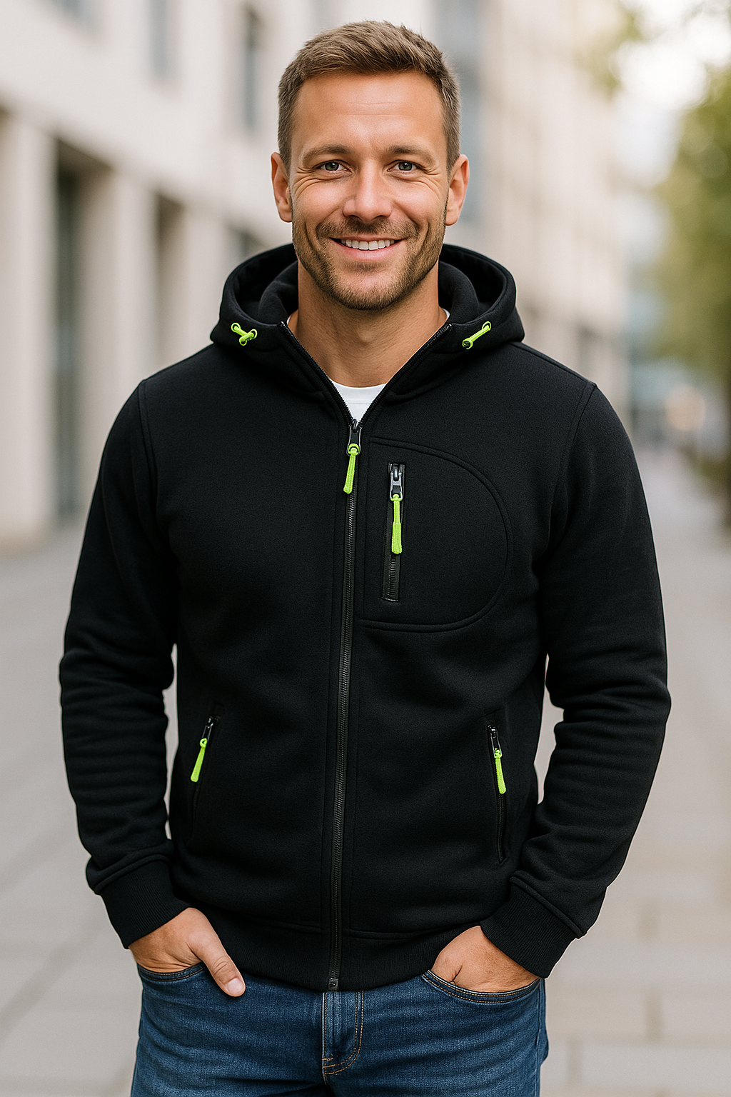 Heren rits Hoodie, Casual Sweatshirt Met Lange Mouwen, Winterjas | VIQA VIQA© NEDERLAND