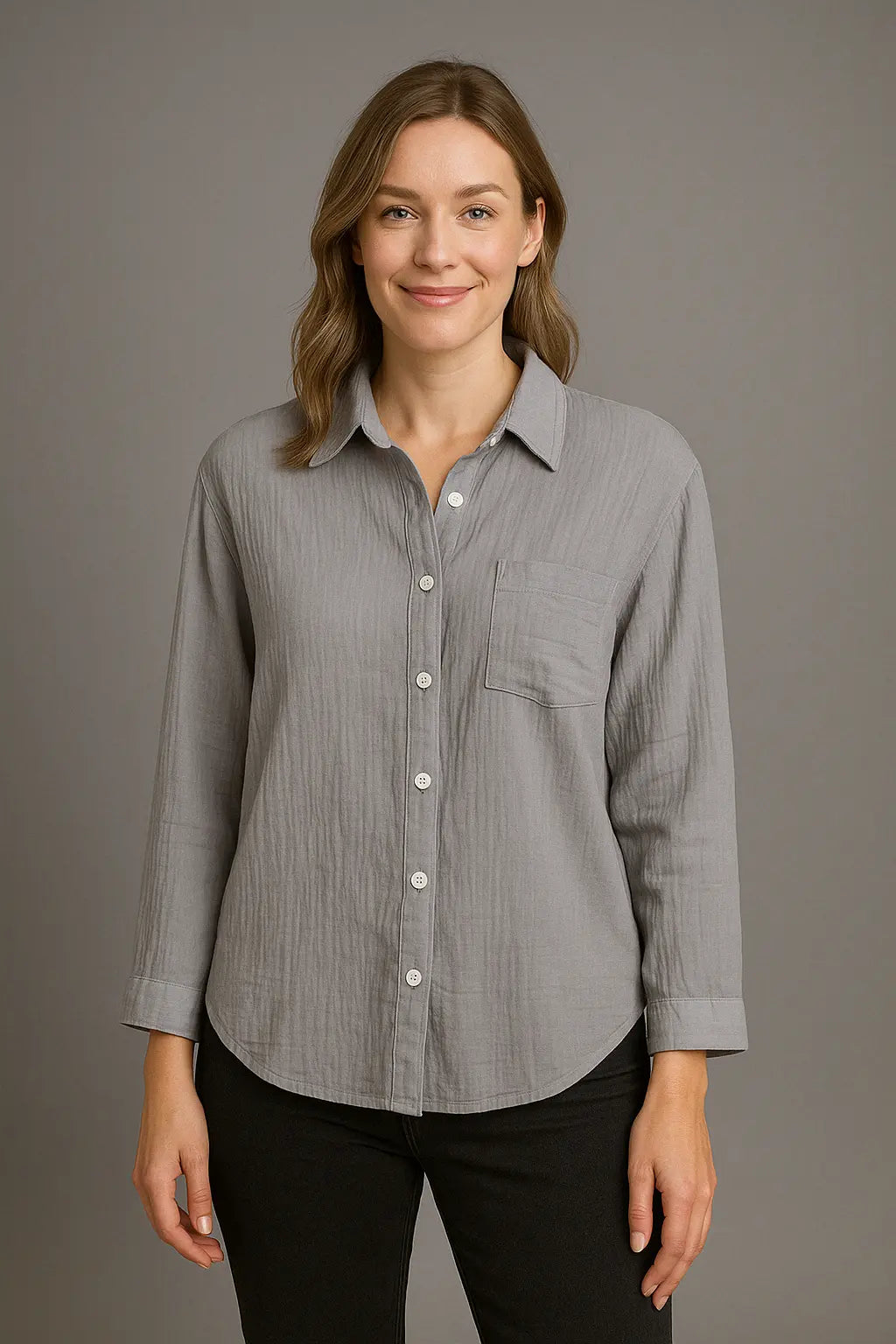 Elena Elegant Zomer Lange Blouse Dames VIQA© NEDERLANDGrijs-2XL