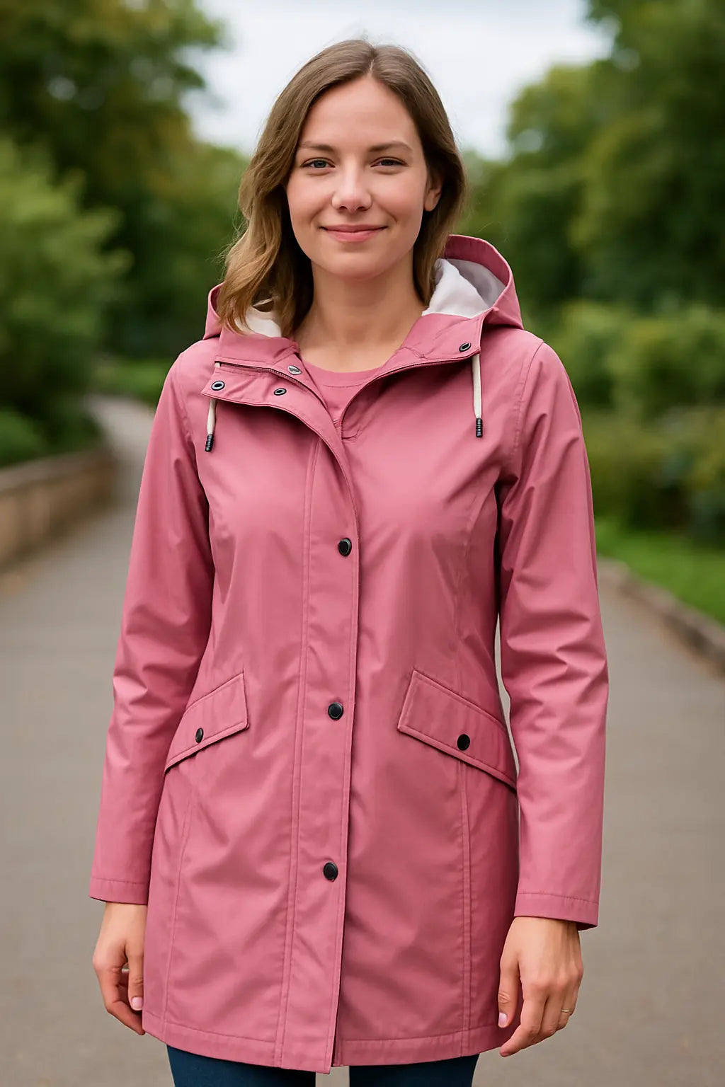 Waterdichte Regenjas Voor Dames, Lange Winddichte Wandeljas Met Capuchon, Warme Casual Kleding Voor Buiten | VIQA VIQA© NEDERLAND
