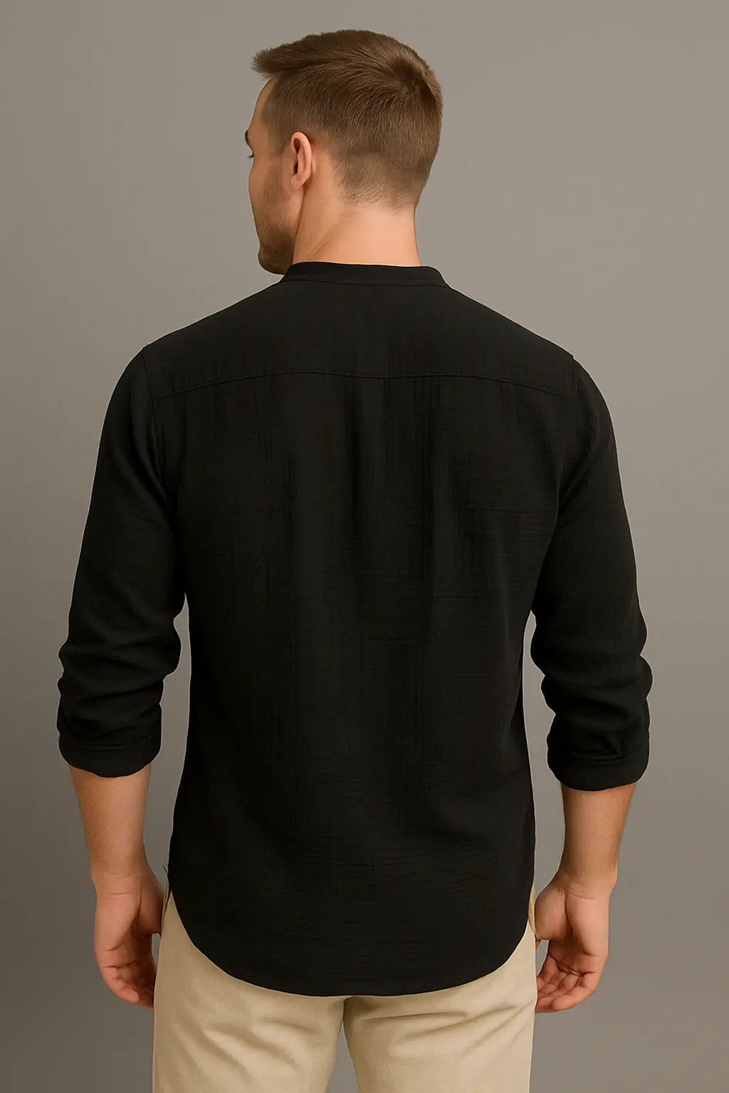 Sean Heren Katoen T Shirt Met Lange Mouwen VIQA© NEDERLAND