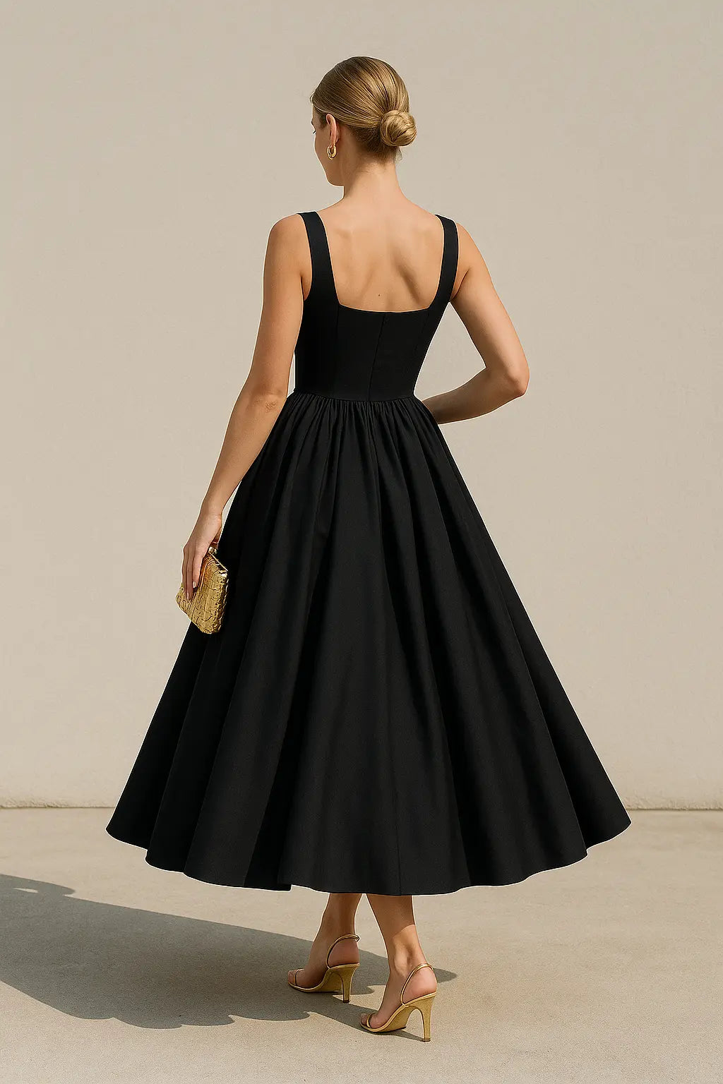 Dames Cocktail Jurk, Elegante Off-Shouder Vierkante Hals Hoge Taille Grote Hem Feestjurk | VIQA VIQA© NEDERLAND