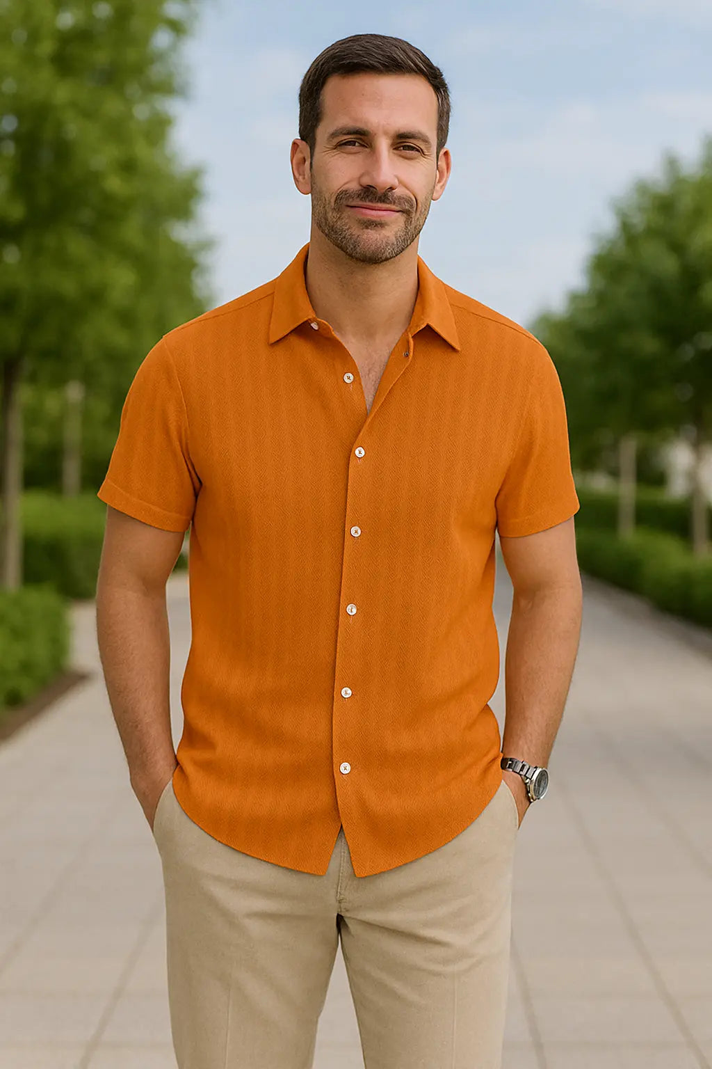 Heren Gestreept Shirt, Korte Mouwen, Losse Pasvorm, Casual Veelkleurige Zomertop | VIQA VIQA© NEDERLAND