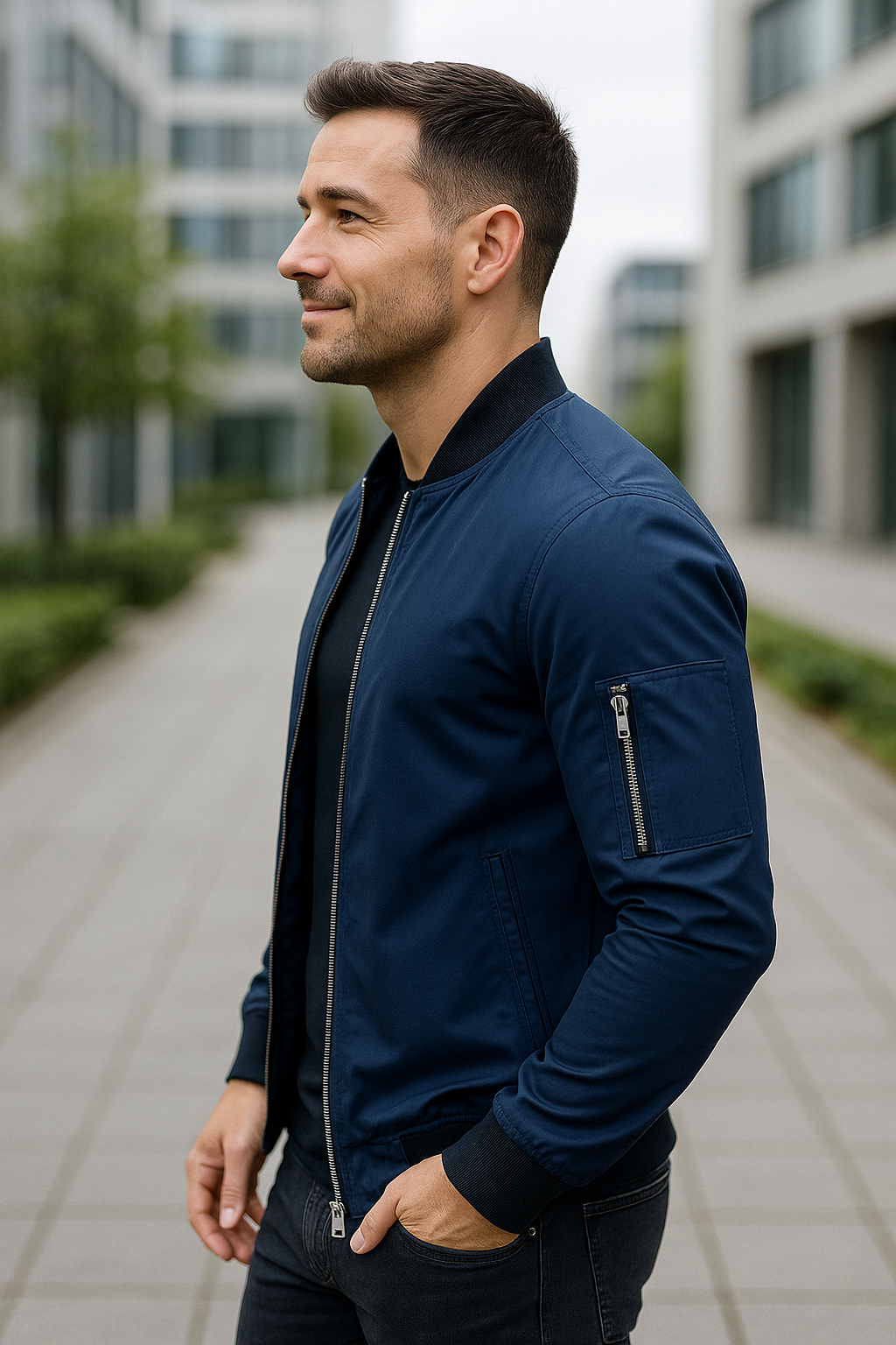 Bomberjack Voor Heren, Effen Jas Met Rits, Casual Zakelijke Streetwear Windjack | VIQA VIQA© NEDERLAND