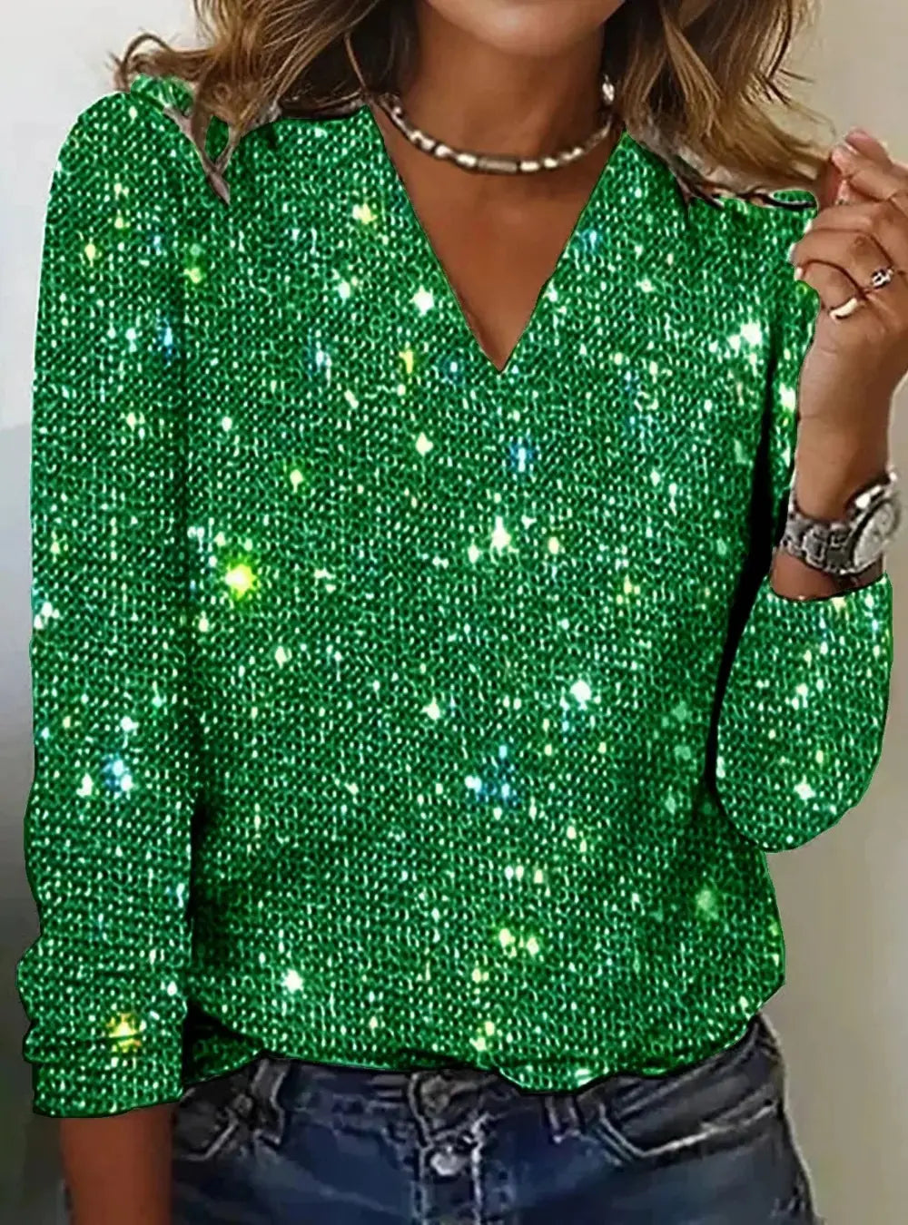 Linda Dames Pailletten Top - VIQA© NEDERLAND