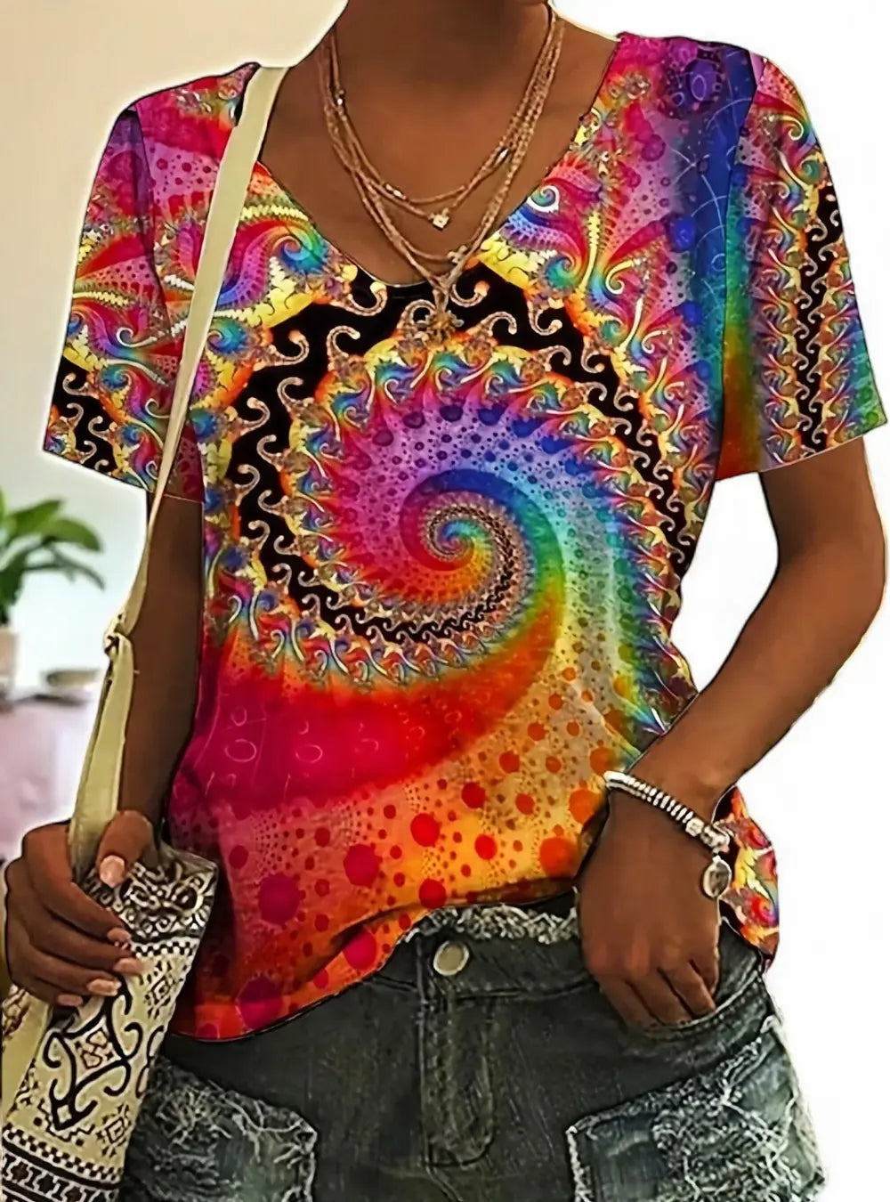 Pauline Dames Kleurrijk Shirt VIQA© NEDERLANDKleurrijk-2XL