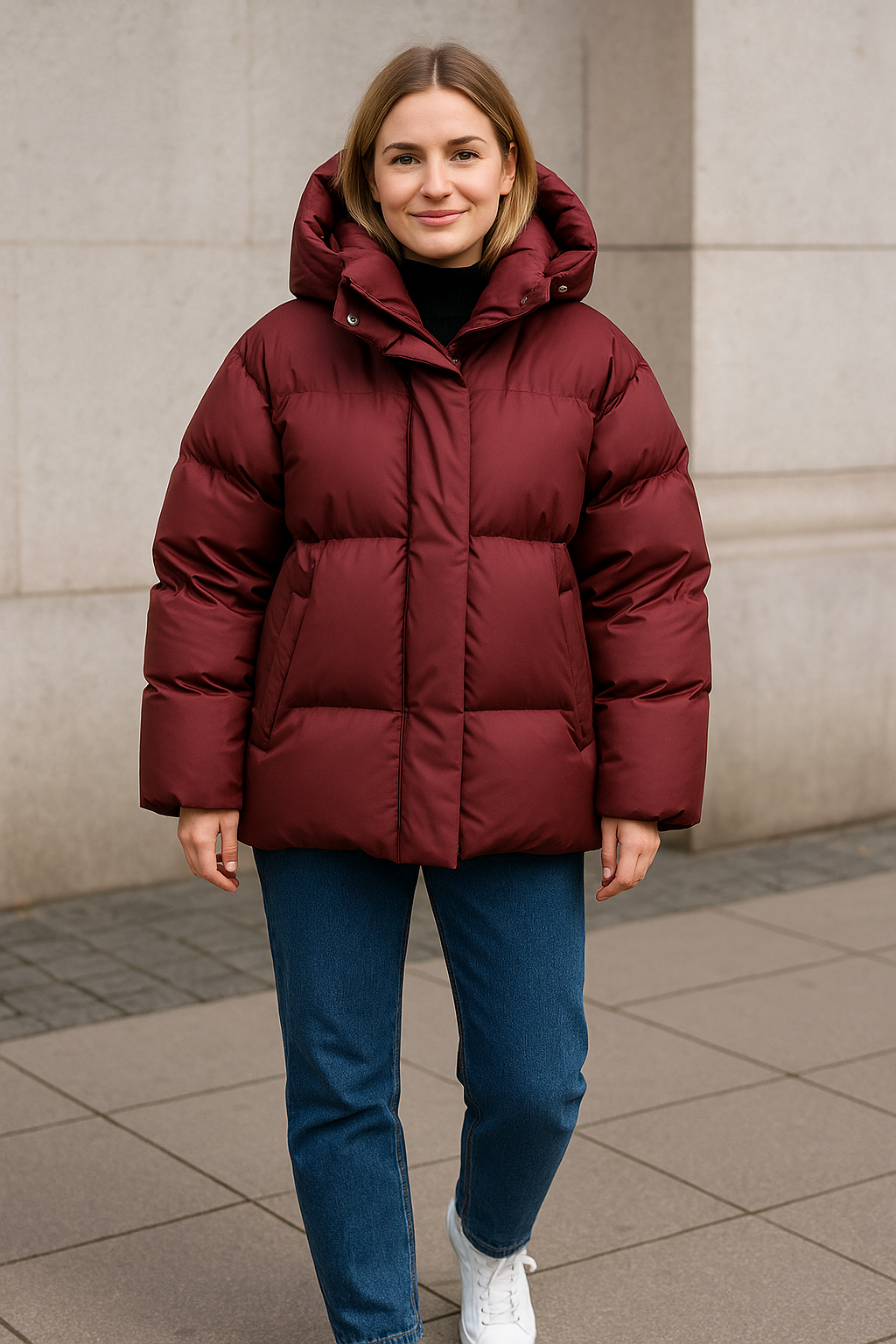 Dames Winter Pufferjas, Dikke Warme Jas Met Kraag En Afneembare Capuchon, Casual Bovenkleding Met Lange Mouwen | VIQA VIQA© NEDERLAND