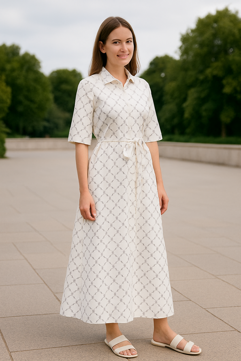 Dames Geruit Shirt Jurk, Kant-Up Losse Pasvorm Met Letter Print, Casual Enkel Breasted Zomer Outfit | VIQA VIQA© NEDERLAND