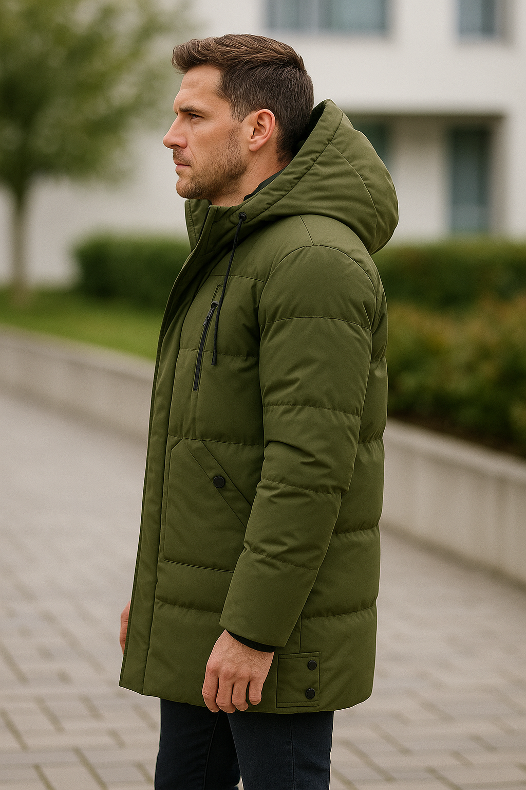 Gewatteerde Winterjas Voor Heren, Halflange Katoenen Donsparka, Warme Thermische Windjack Met Capuchon | VIQA VIQA© NEDERLAND